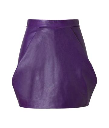Balmain Leather Skirt In Violet