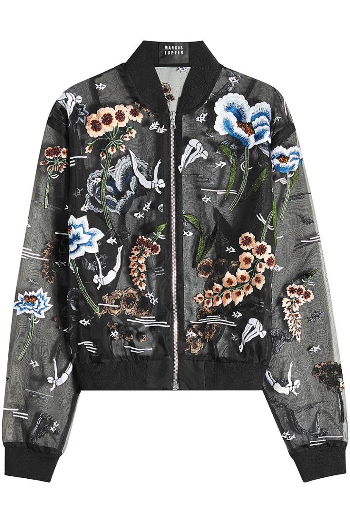 Markus Lupfer Markus Lupfer Underwater Embroidered And Embellished Chiffon Jacket