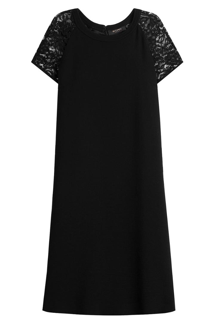 Etro Etro Dress With Wool And Lace - Black
