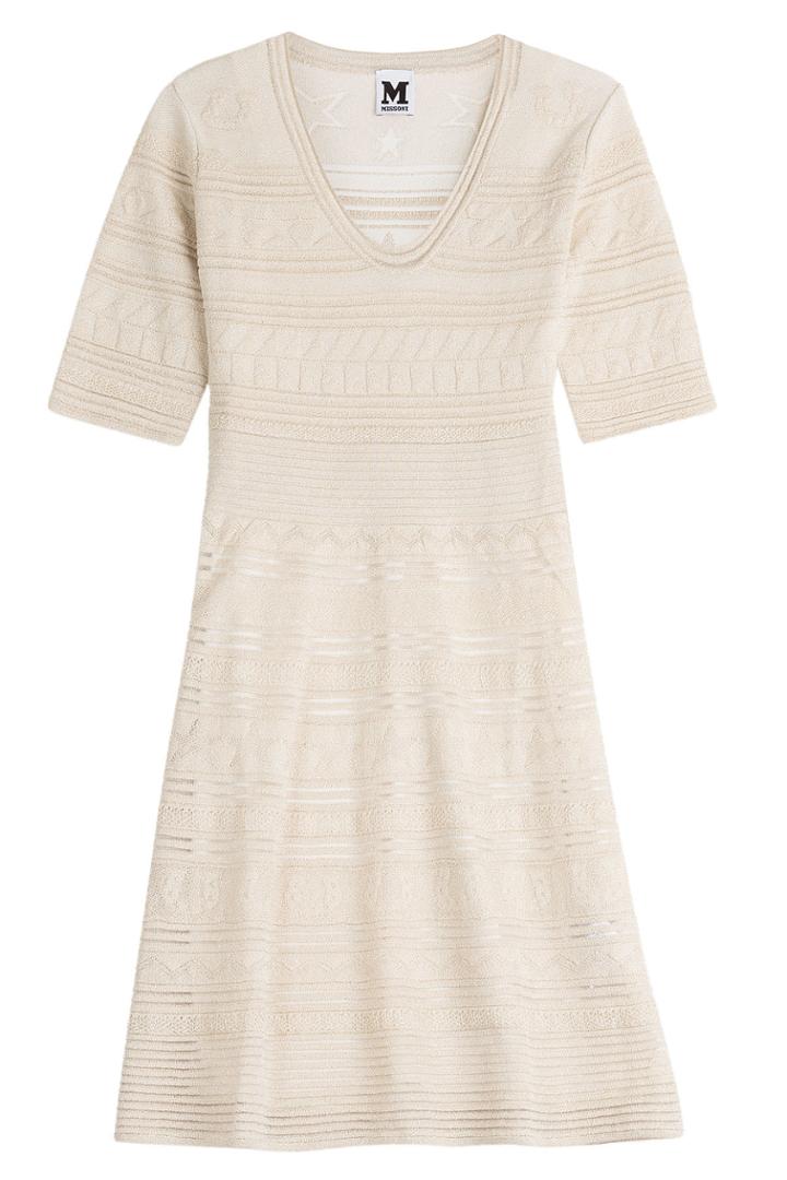 M Missoni M Missoni Metallic Knit Dress - White