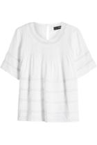 Steffen Schraut Steffen Schraut Pleated Crepe Blouse With Lace Panels