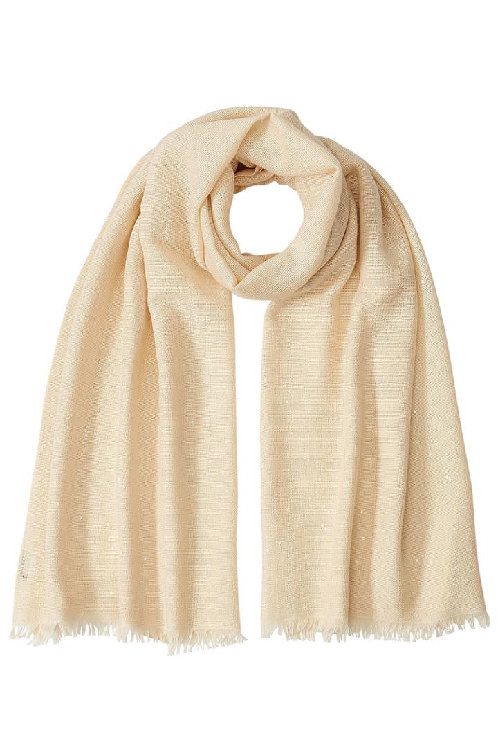 Brunello Cucinelli Brunello Cucinelli Cashmere-silk Sequined Scarf - White