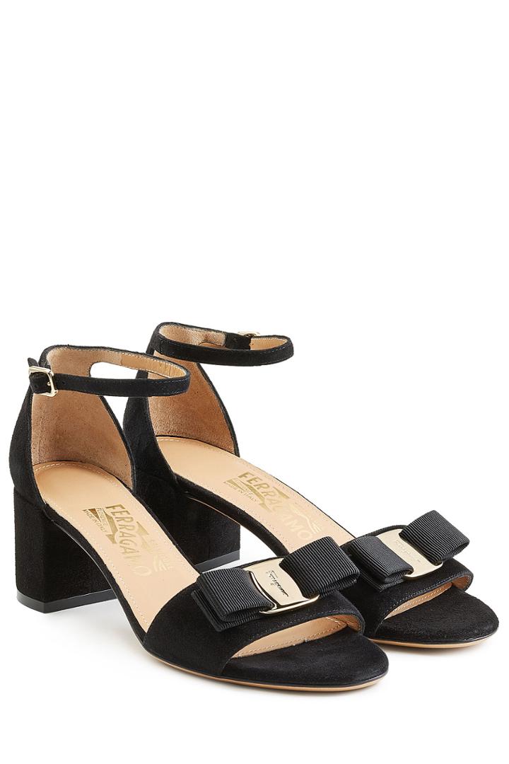 Salvatore Ferragamo Salvatore Ferragamo Gavina Suede Sandals - Black