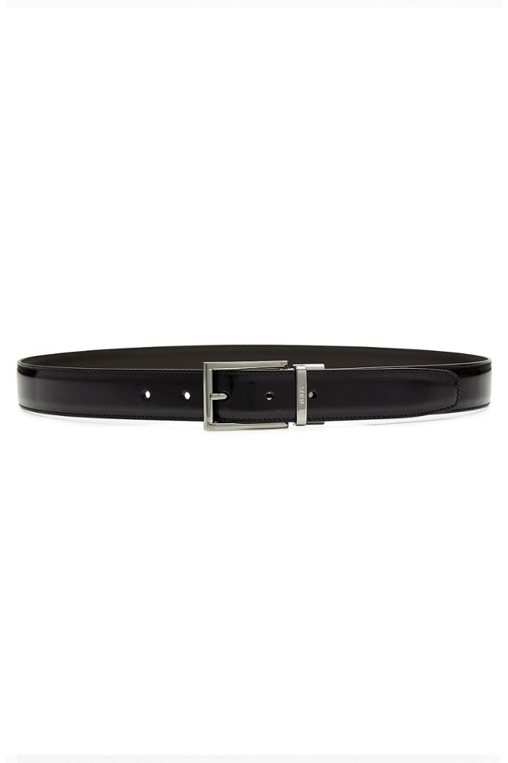 Tod's Tod's Leather And Suede Reversible Belt - Black
