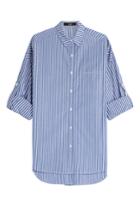 Steffen Schraut Steffen Schraut Cuffed Sleeve Striped Cotton Shirt - Stripes