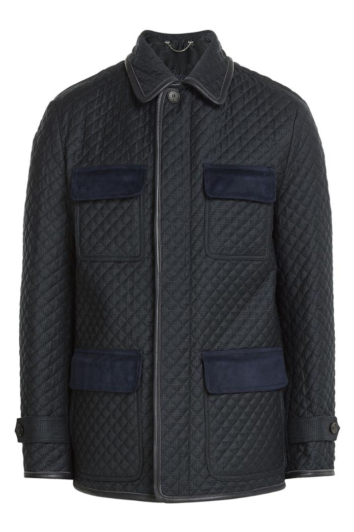 Brioni Brioni Quilted Wool Jacket - Blue
