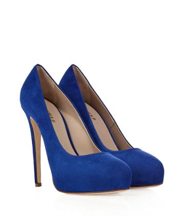 Le Silla Royal Blue Suede Overlasted Platform Pumps