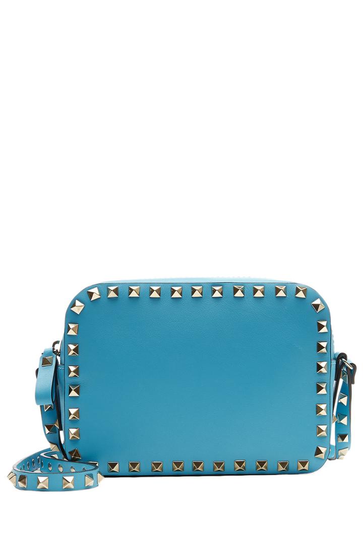 Valentino Valentino Leather Rockstud Camera Bag - Blue