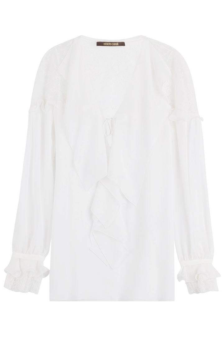 Roberto Cavalli Roberto Cavalli Silk Blouse With Ruffles