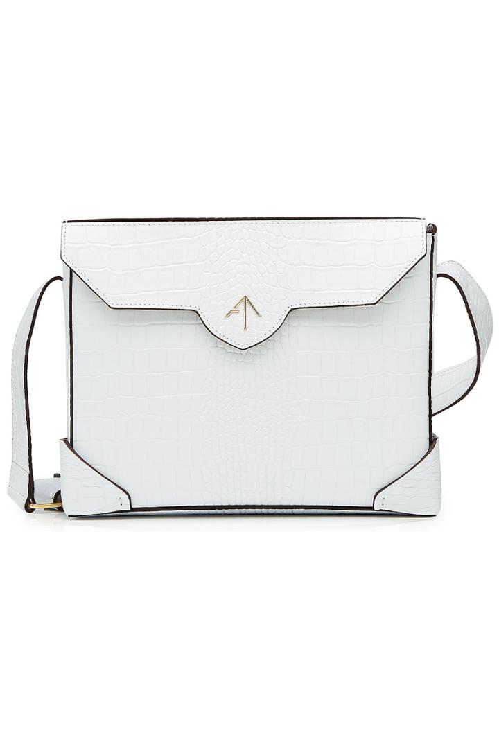 Manu Atelier Manu Atelier Bold Embossed Leather Shoulder Bag