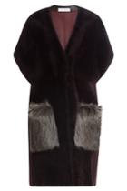 Ines & Marechal Ines & Marechal Shearling Coat With Raccoon Fur
