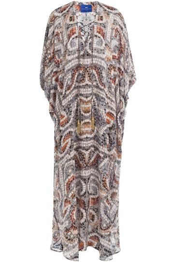 Elena Makri Elena Makri Printed Silk Maxi-length Tunic - Multicolored