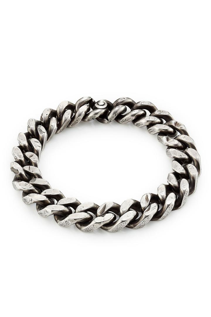 Werkstatt München Werkstatt München Sterling Silver Curb Chain Tool Traces Bracelet
