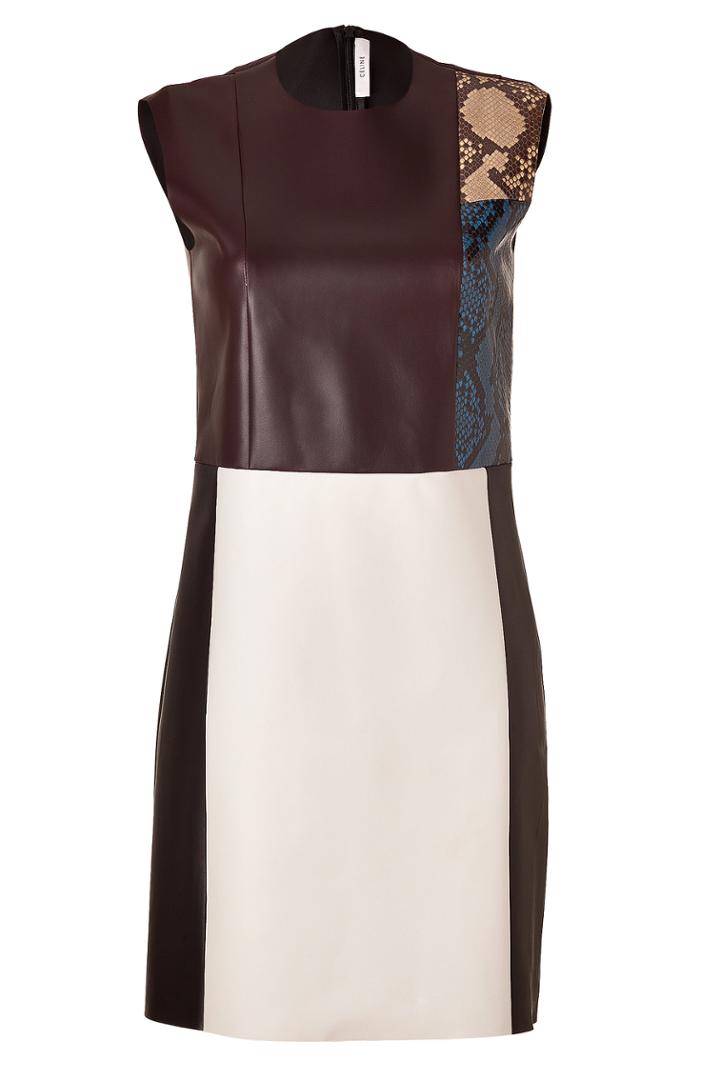 Céline Céline Colorblocked Leather/python Dress