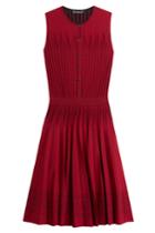 Alexander Mcqueen Alexander Mcqueen Pleated Mini Dress With Wool - Red