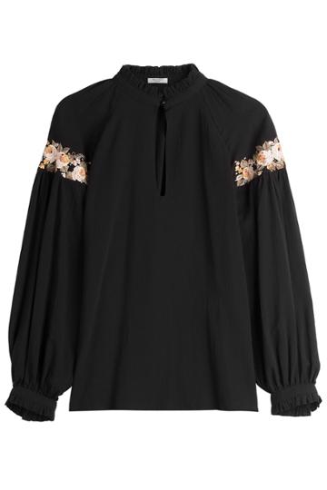 Vilshenko Vilshenko Cotton Blouse With Embroidery - Black