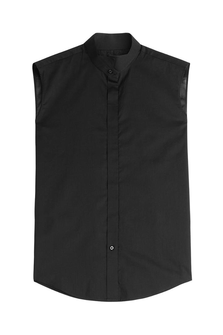 Maison Margiela Maison Margiela Cotton Voile Sleeveless Shirt - Black