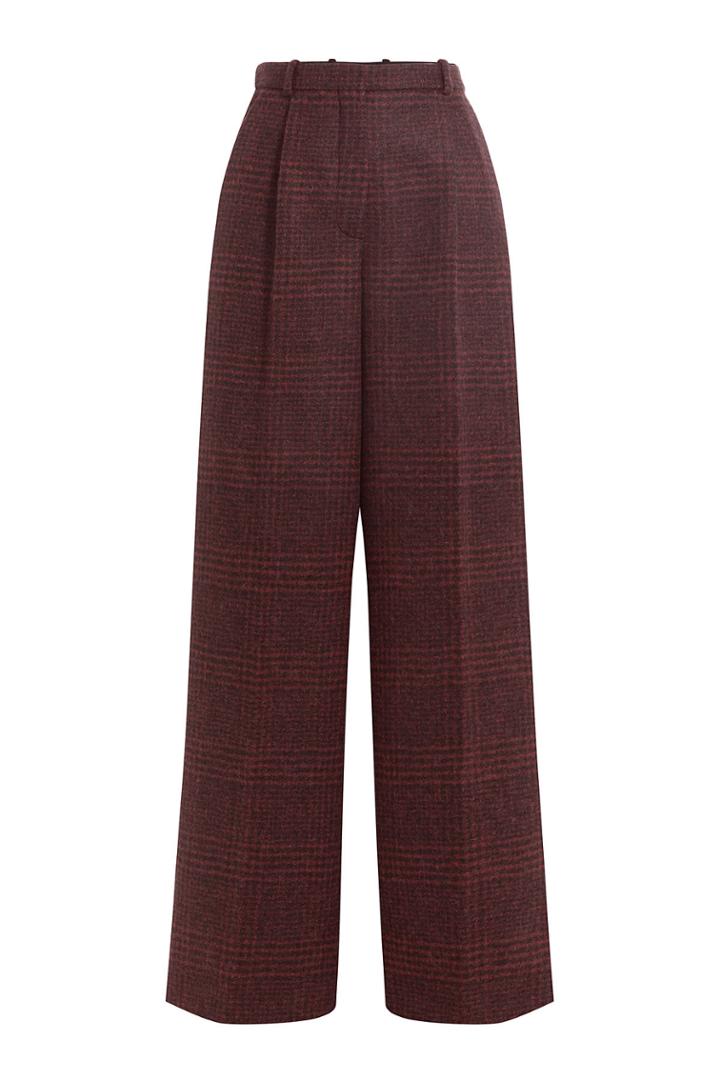 Sonia Rykiel Sonia Rykiel Printed Alpaca-virgin Wool Wide Leg Pants - Red