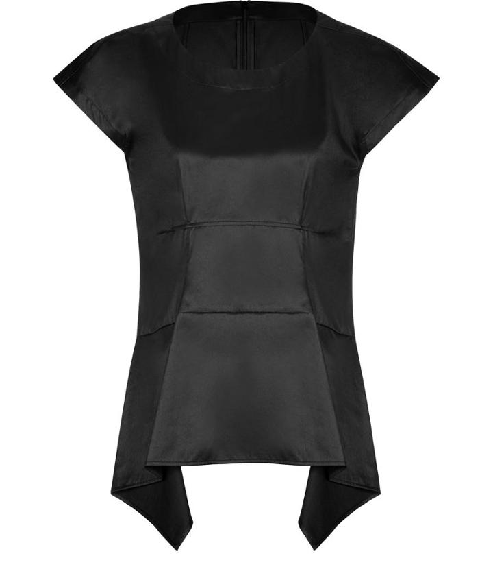 Jil Sander Cotton Sateen Draped Hem Top