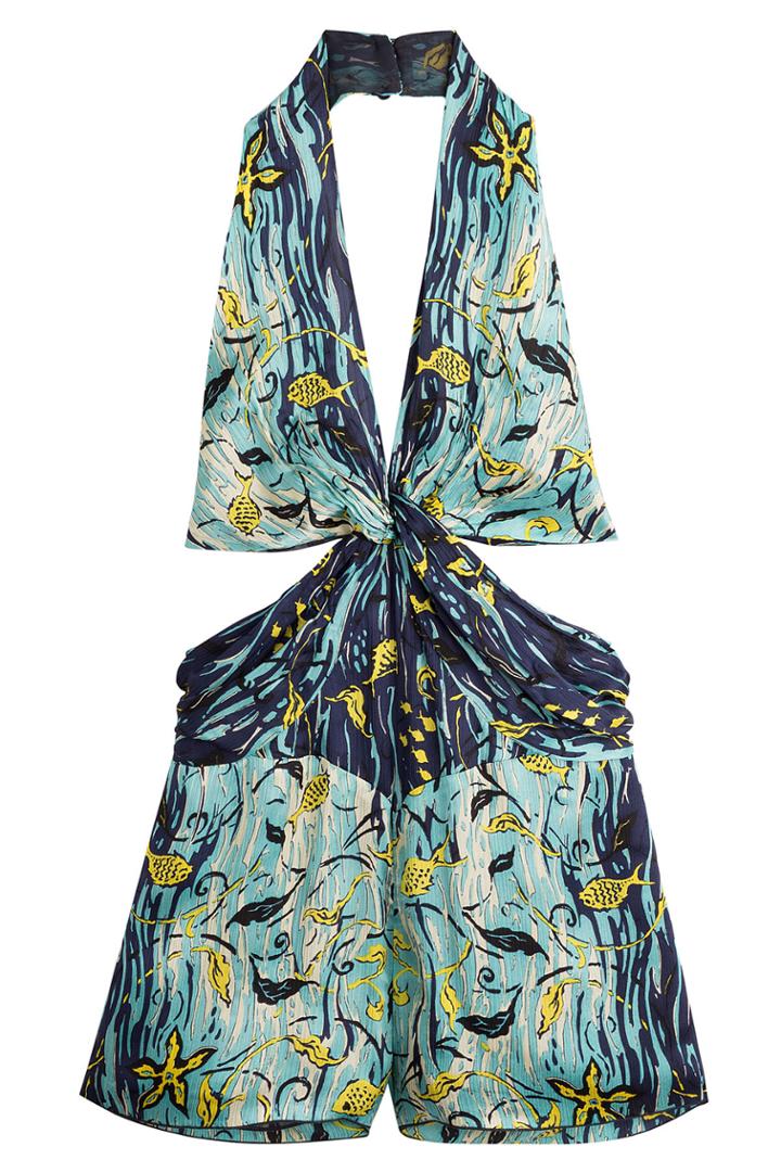 Anna Sui Anna Sui Gone Fishing Silk Romper - Multicolor