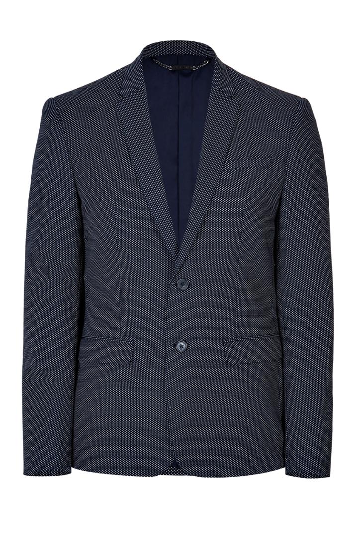 Michael Kors Collection Michael Kors Collection Stretch Cotton Micro Dot Blazer - Blue