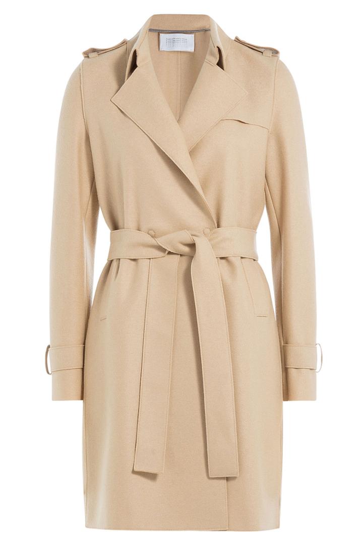 Harris Wharf Harris Wharf Wool Crepe Trench Coat - Camel