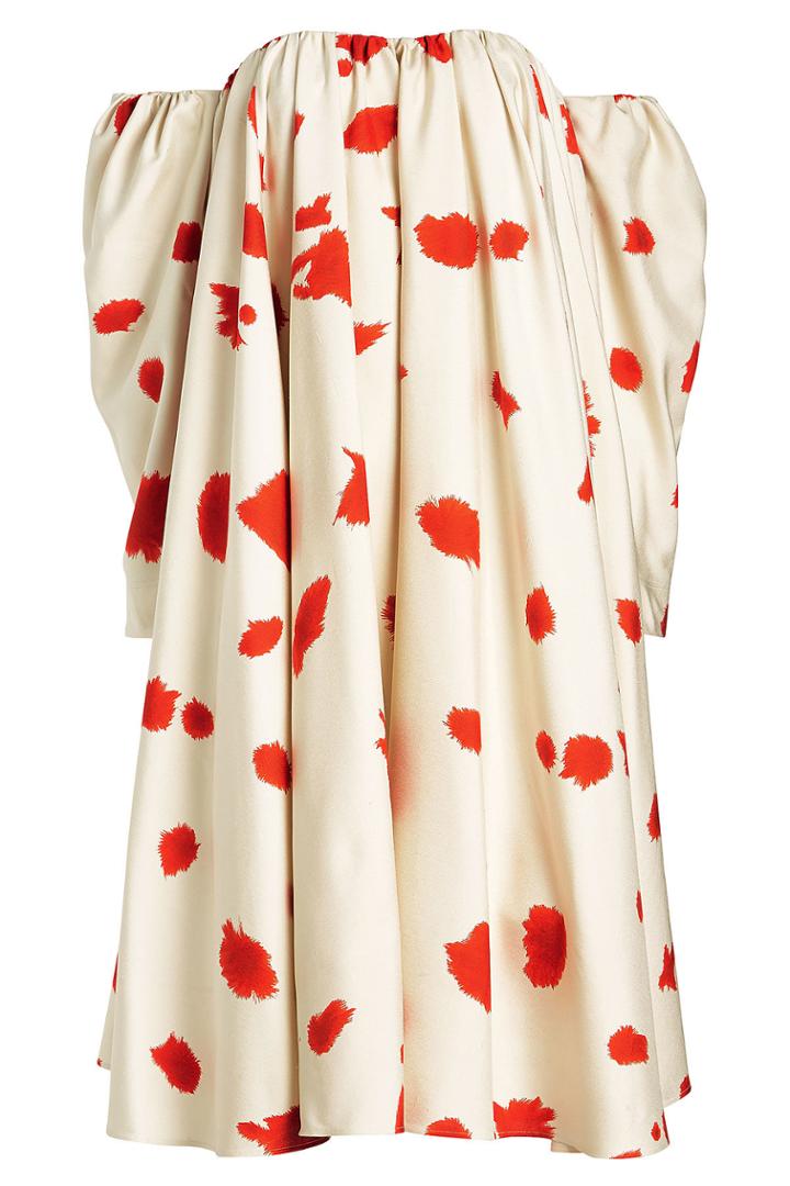 Calvin Klein 205w39nyc Calvin Klein 205w39nyc Printed Off-shoulder Silk Dress