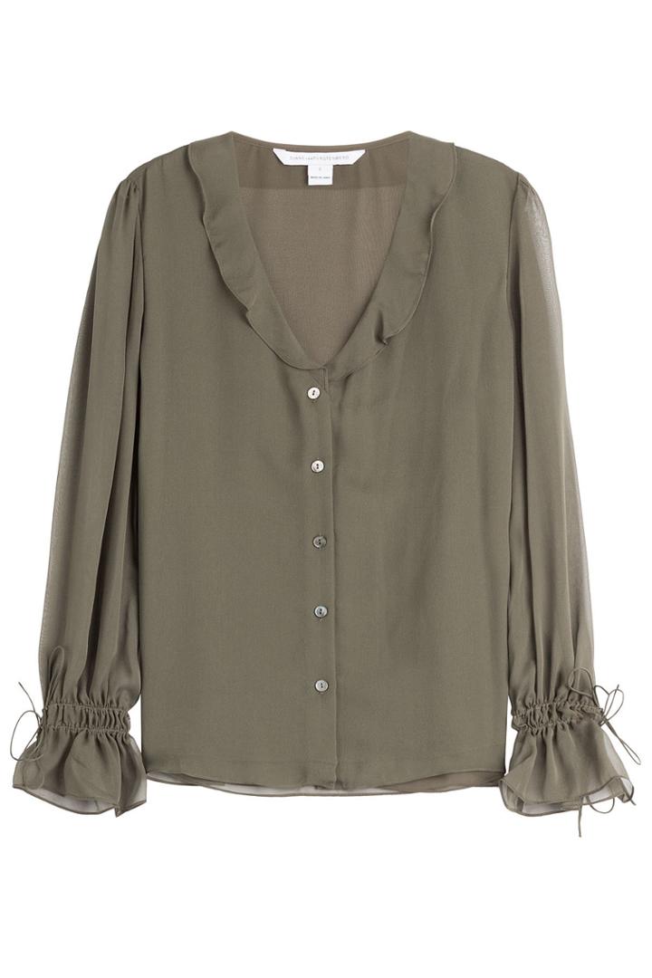 Diane Von Furstenberg Diane Von Furstenberg Kirsty Silk Blouse With Gathered Cuffs