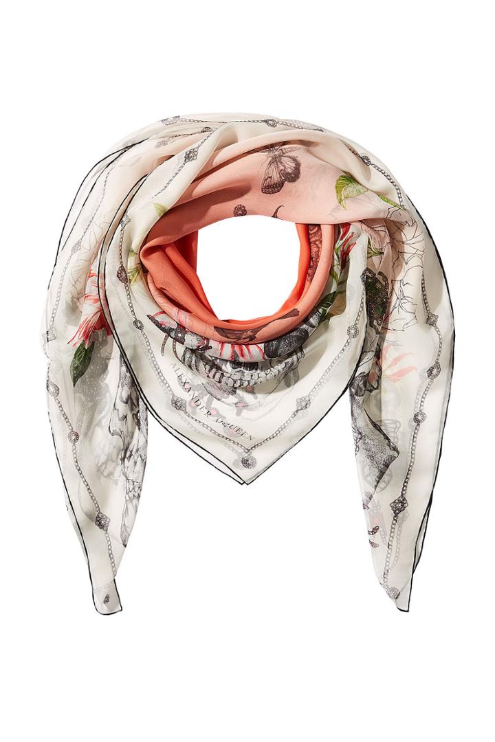 Alexander Mcqueen Alexander Mcqueen Wild Botanical Printed Silk Scarf