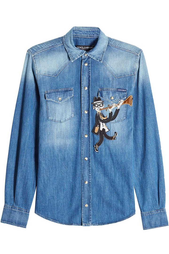 Dolce & Gabbana Dolce & Gabbana Denim Shirt With Patch