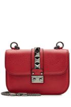 Valentino Valentino Leather Small Lock Shoulder Bag - Red