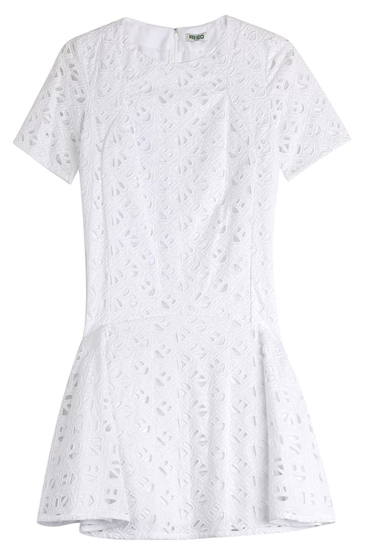 Kenzo Kenzo Embroidered Cotton Dress - White