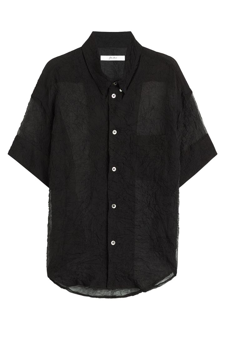 Julien David Julien David Sheer Silk Blend Blouse - Black