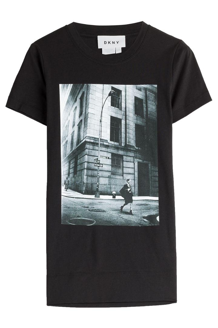 Dkny Dkny Printed Cotton T-shirt - Black