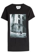 Dkny Dkny Printed Cotton T-shirt - Black