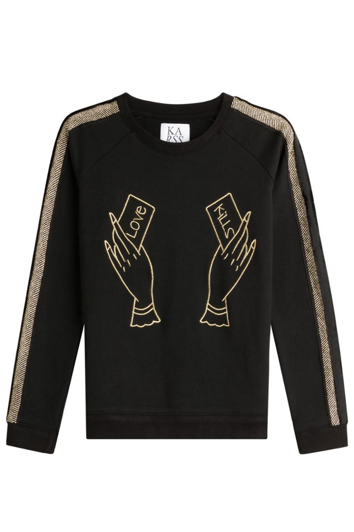 Zoe Karssen Zoe Karssen Embroidered Cotton Sweatshirt - Black