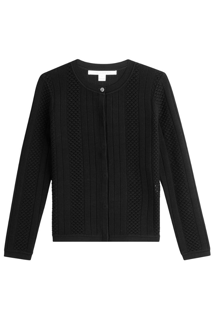Diane Von Furstenberg Diane Von Furstenberg Patterned Knit Cardigan - Black