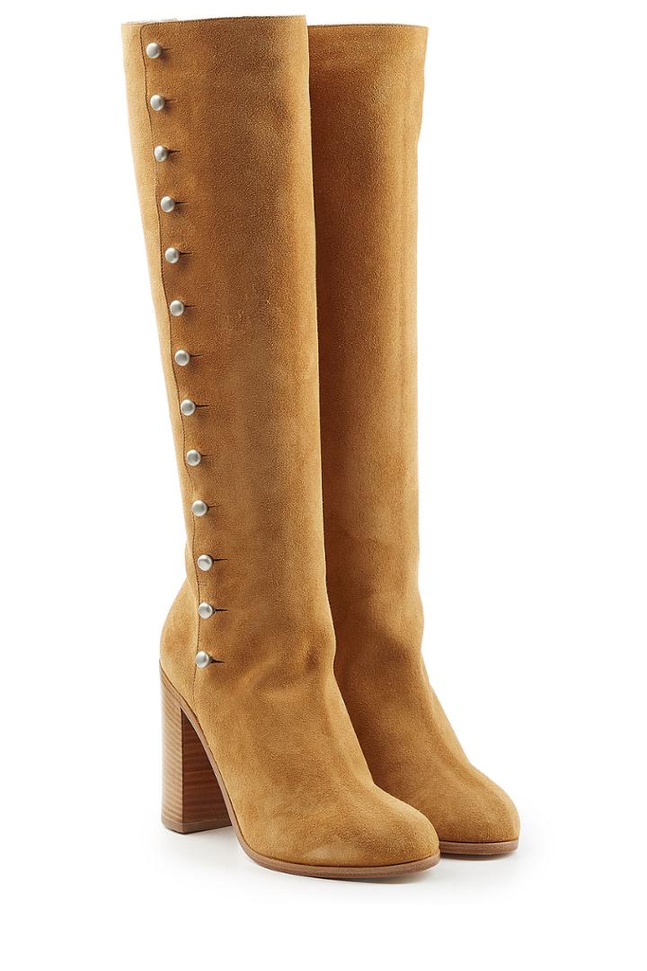 Maison Margiela Maison Margiela Suede Knee Boots With Buttons - Brown