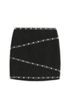 The Kooples Linen-blend Mini-skirt With Studs