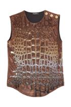 Balmain Balmain Sequin Embellished Tank With Embossed Buttons