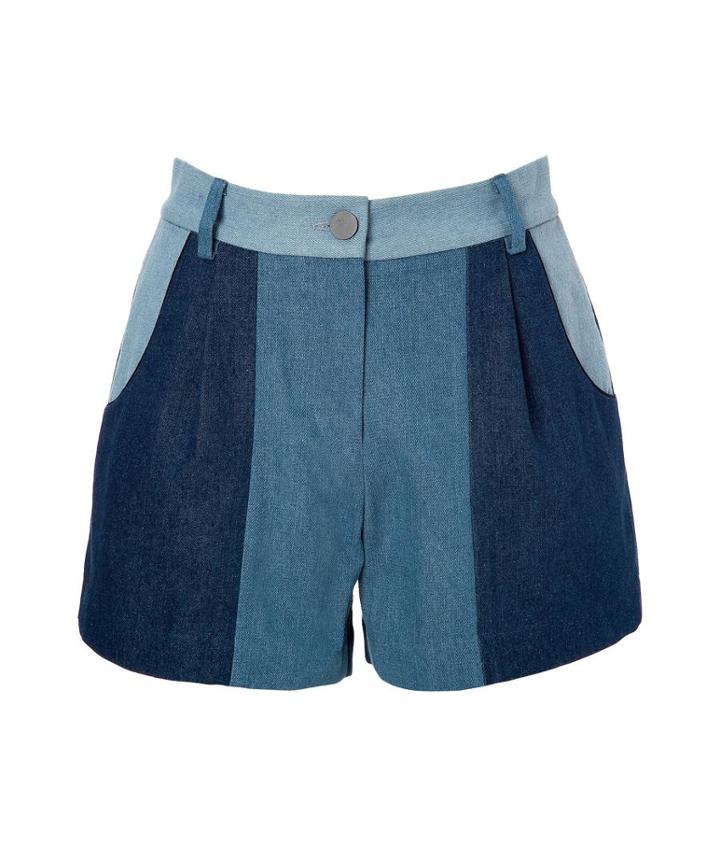 Jonathan Simkhai Patchwork Denim Shorts