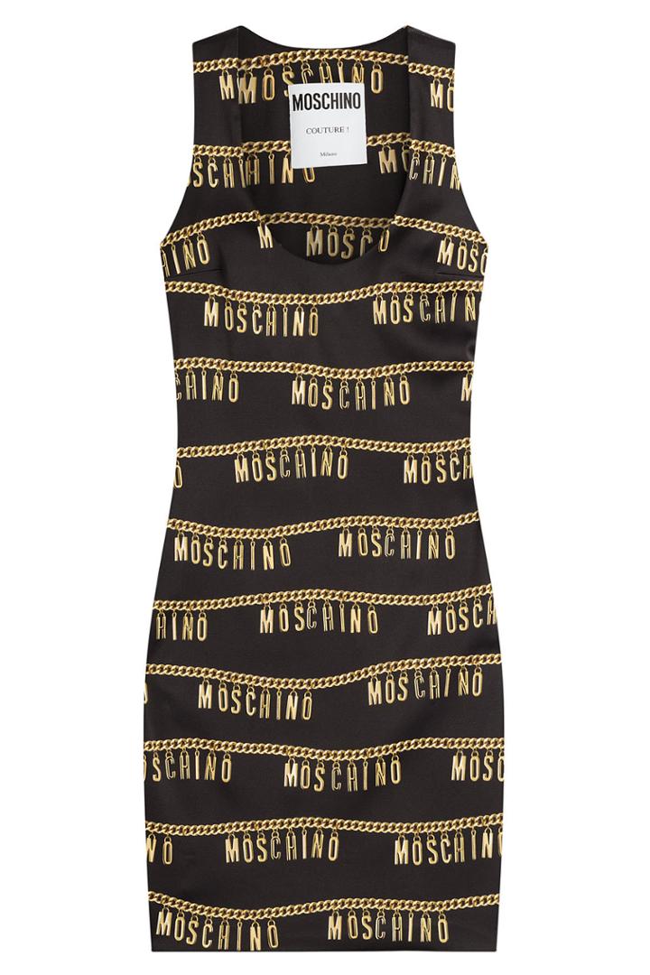 Moschino Moschino Logo Embellished Sheath Dress - Multicolored