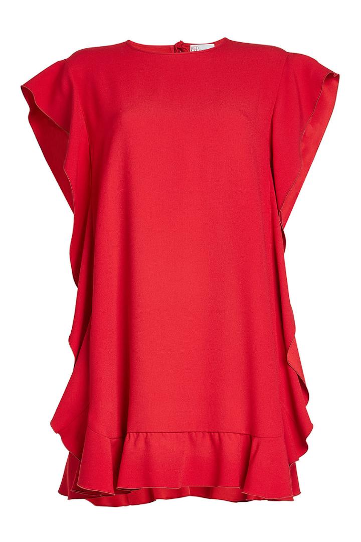 R.e.d. Valentino R.e.d. Valentino Crepe Dress With Ruffles