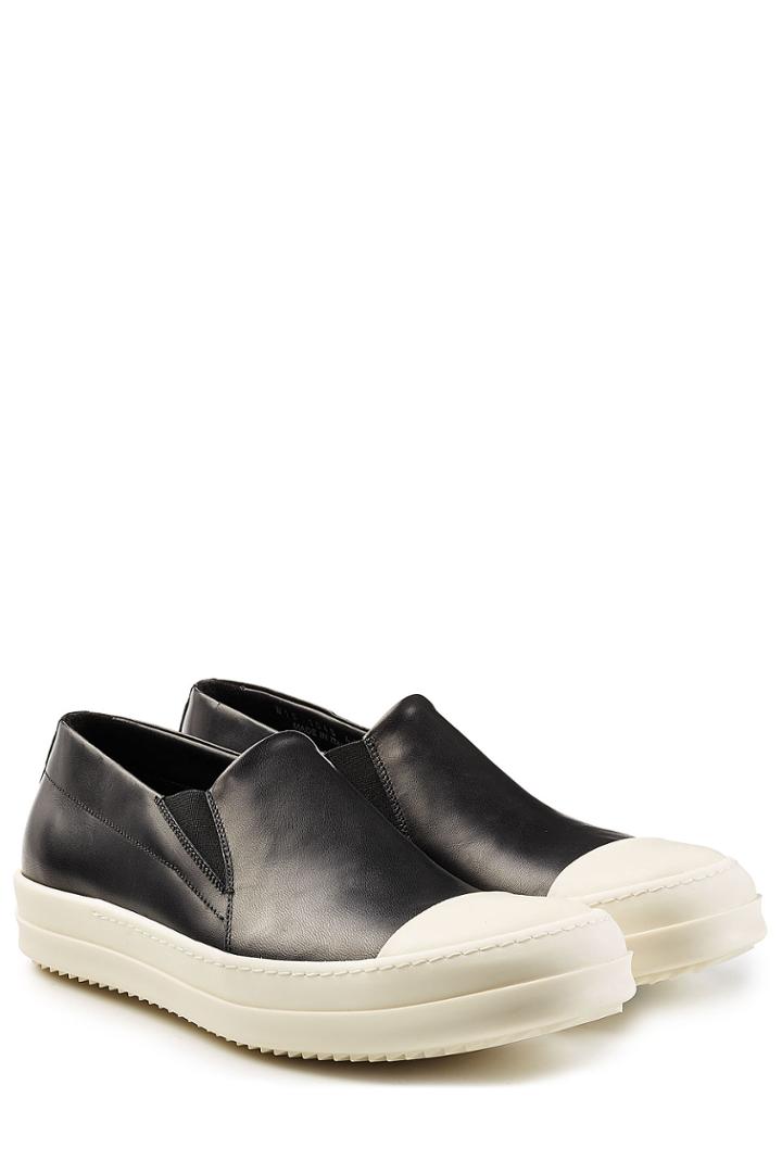 Rick Owens Men Rick Owens Men Leather Slip-on Sneakers - Black