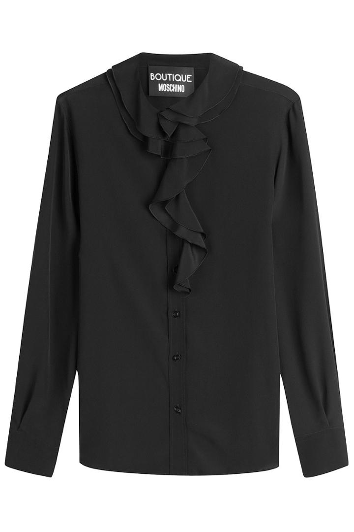 Boutique Moschino Boutique Moschino Ruffled Blouse With Silk - Black