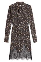 Mcq Alexander Mcqueen Mcq Alexander Mcqueen Printed Silk Dress With Lace