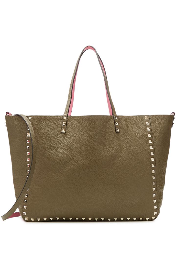 Valentino Reversible Rockstud Leather Shopper