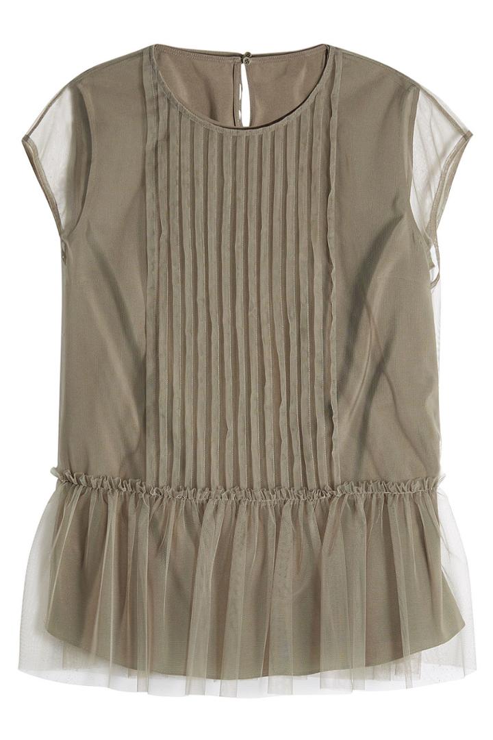 Brunello Cucinelli Brunello Cucinelli Top With Chiffon Overlay