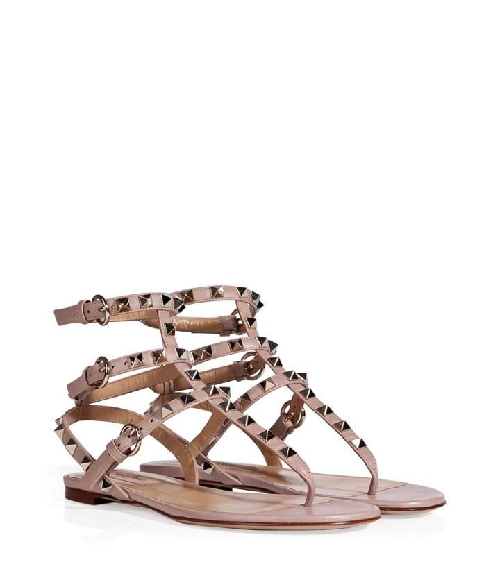 Valentino Leather Rockstud Sandals