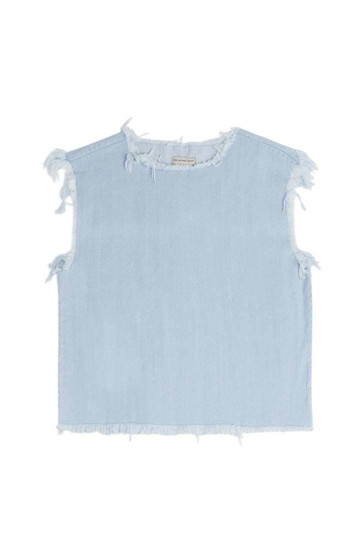 Marc By Marc Jacobs Denim Top With Frayed Hem